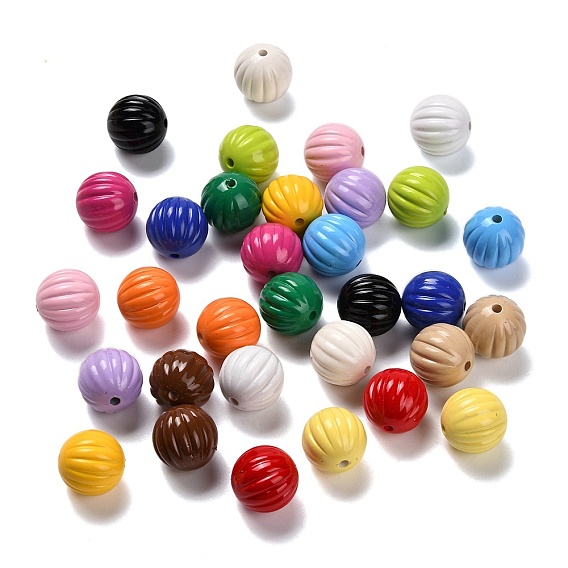 Непрозрачные акриловые бусины, окрашенные распылением, тыква