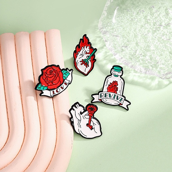 Готические эмалированные значки, булавки для лацканов из сплава для одежды рюкзака, чёрные