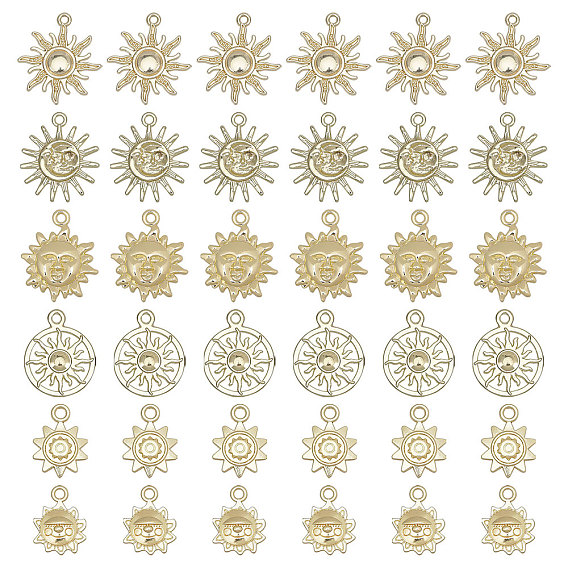 36шт 6 подвески из сплава с гальванопокрытием, без кадмия, без никеля и без свинца, солнце