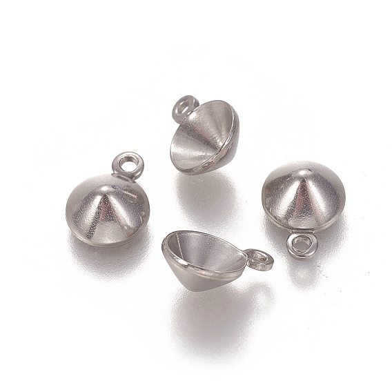 304 Настройки горный хрусталь из нержавеющей стали кулон, конус