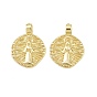 Латунные подвески, плоские круглые с Девой Марией, долговечный, стойки покрытие