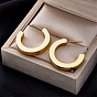 Minimalist Retro Metal C-shaped Titanium Steel Earrings with High-end Style