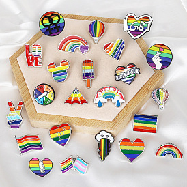Love Rainbow Cartoon Colorful Flag Brooch Rainbow Gay Badge Accessories