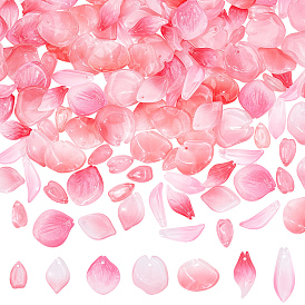 140шт 7 стили прозрачные стеклянные подвески, окрашенные распылением, лепесток