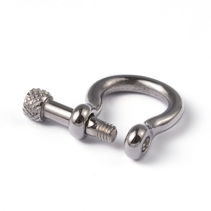 304 Stainless Steel D-Ring Anchor Shackle Clasps, for Bracelets Making