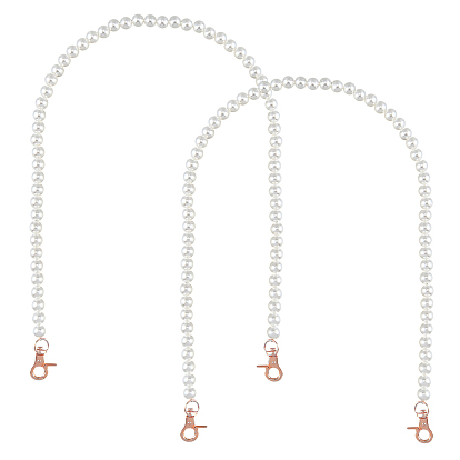ABS Plastic Imitation Pearl Bag Strap Chains, with Alloy Clasps, for Bag Straps Replacement Accessories