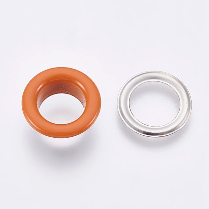 Iron Grommet Eyelet Findings, for Bag Making, Flat Round, Platinum