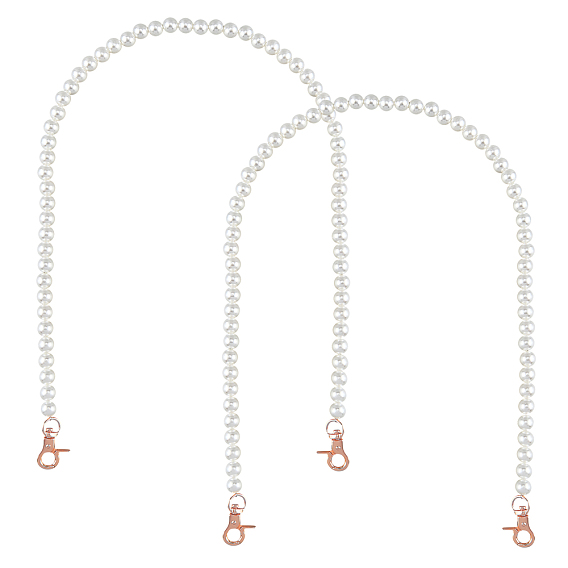 ABS Plastic Imitation Pearl Bag Strap Chains, with Alloy Clasps, for Bag Straps Replacement Accessories