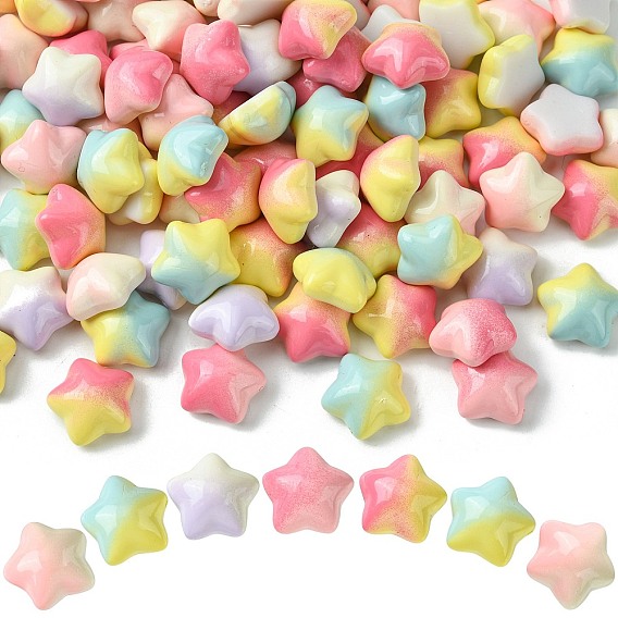 Кабошоны из непрозрачной смолы градиентного цвета, макарон цвета звезды