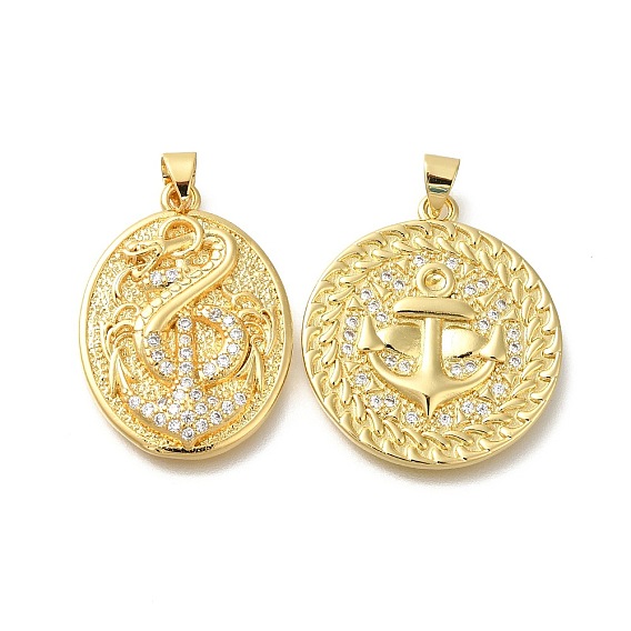 Стойка металлическая латунная микропрофилированная кубическая циркония подвески, долговечный, без свинца и без кадмия, Якорь прелести