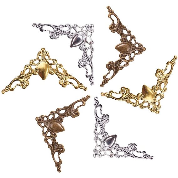 Iron Filigree Joiners Links, Etched Metal Embellishments