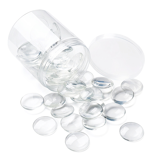 Прозрачные стеклянные кабошоны, полукруглые / купольные