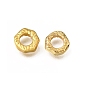 Brass Beads, Irregular Flat Round, Rack Plating, Long-Lasting Plated