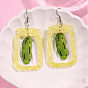 Boucles d'oreilles pendantes en acrylique pour femmes, concombre