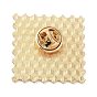 Wavy Rectangle with Dragon Enamel Pins, Light Gold Plated Alloy Brooch, Chinese Style Zodiac Sign Badge