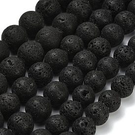 Круглые бусины из натуральной лавы, сгладить