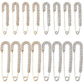 16шт. 4 стили брошь-булавка из сплава, килт булавка для утяжки талии брюки женские, со стразами