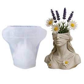 Силиконовые формы для цветочных горшков своими руками, Силиконовые формы, формы для литья смолы, девочка с завязанными глазами