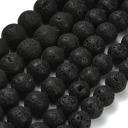 Круглые бусины из натуральной лавы, сгладить