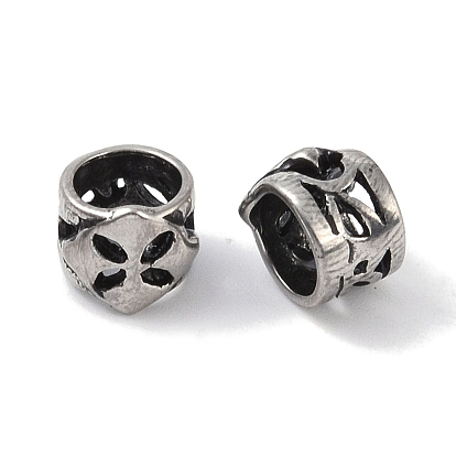 316 Surgical Stainless Steel European Beads, Large Hole Beads, Column