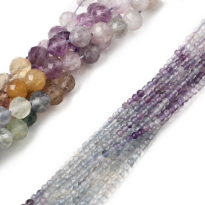 Природного флюорита бисер нитей, граненые, круглые