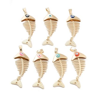 Подвески из эмалированного сплава с гальванопокрытием, рыба с оберегом от сглаза, без кадмия, без никеля и без свинца, золотые