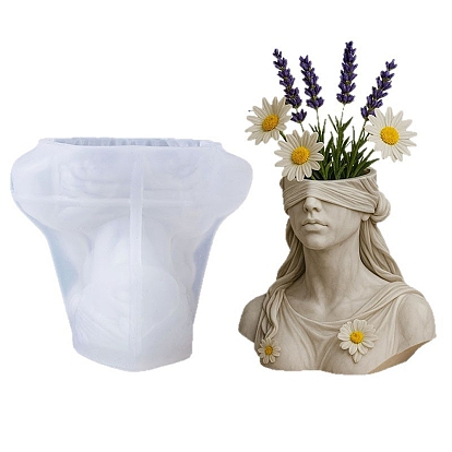 Силиконовые формы для цветочных горшков своими руками, Силиконовые формы, формы для литья смолы, девочка с завязанными глазами