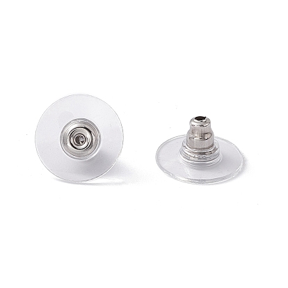 304 спинки серьги из нержавеющей стали, с пластиковыми накладками, ушные гайки