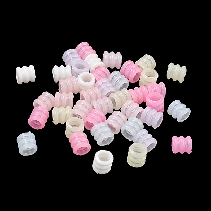 Пластиковые европейские бусины, бусины с большим отверстием, имитация желе, колонна с канавкой