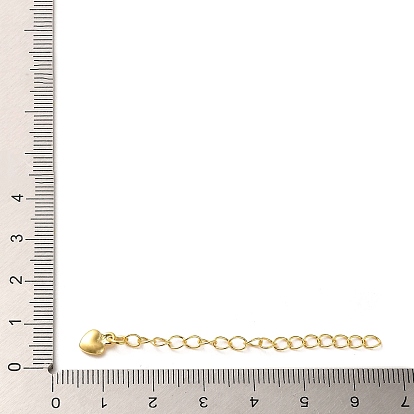 Rack Plating Brass Curb Chain Extender, End Chains with Heart Drop