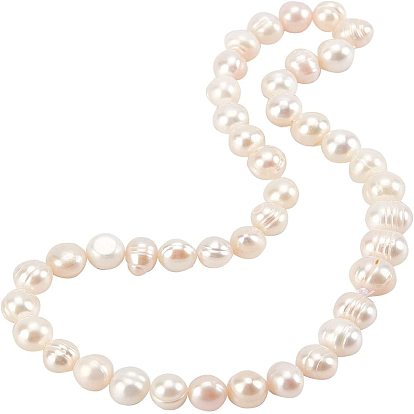 2 Strands Natural Cultured Freshwater Pearl Beads Strands, Round