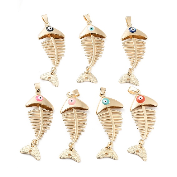 Подвески из эмалированного сплава с гальванопокрытием, рыба с оберегом от сглаза, без кадмия, без никеля и без свинца, золотые