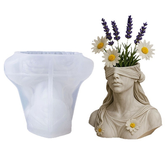 Силиконовые формы для цветочных горшков своими руками, Силиконовые формы, формы для литья смолы, девочка с завязанными глазами