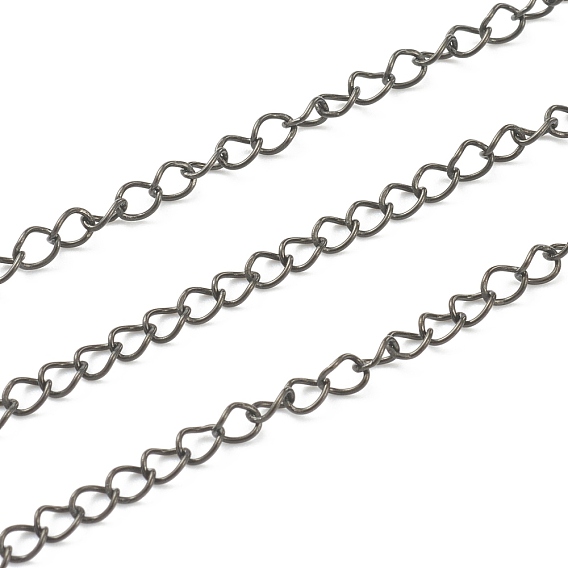 Ion Plating(IP) 304 Stainless Steel Curb Chain, Soldered, with Spool,