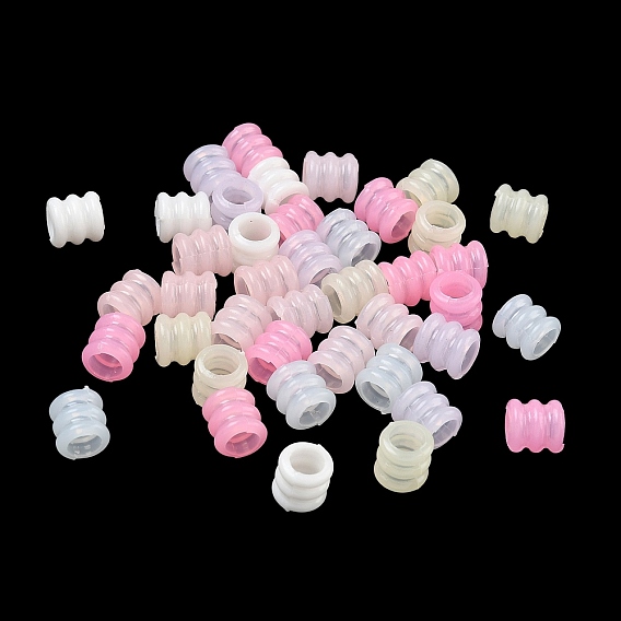 Пластиковые европейские бусины, бусины с большим отверстием, имитация желе, колонна с канавкой