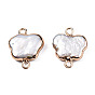 Galvanoplastie perle baroque naturelle breloques connecteur perle keshi, perle de culture d'eau douce, avec les accessoires en fer, papillon