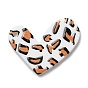 Leopard Pattern Opaque Acrylic Pendants, for DIY Earring Accessories, Heart