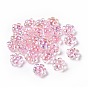 UV Plating Rainbow Iridescent Acrylic Beads, Two Tone, Flower