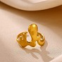 304 Stainless Steel Cuff Open Rings, Golden