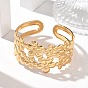 304 Stainless Steel Cuff Bangles, Flower