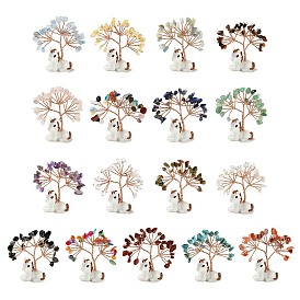 Украшения из натуральных и синтетических драгоценных камней дерево жизни, Подставка для лошади из смолы с медной проволокой, подарок в стиле фэн-шуй для украшения рабочего стола дома или в офисе