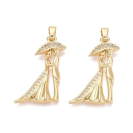 Подвески из латуни с микро-паве ко Дню святого Валентина, прозрачные циркониевые подвески, пара прелестей