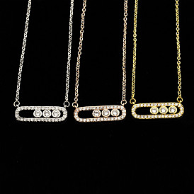 Charming Two-tone Zircon Necklace - Creative, Minimalist, Three Colors Available.