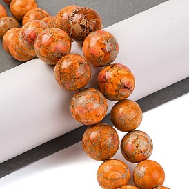 Graduated Natural Imperial Jasper Beads Strands, Dyed, Round