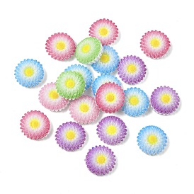 Печатные кабошоны из непрозрачной смолы с декодированием, маргаритка, два тона