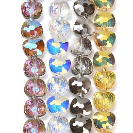 Гальванизируйте прозрачные стеклянные бусины, яблоко, граненые, с половиным покрытием