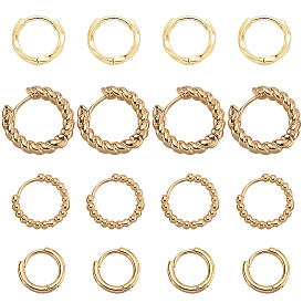 8 пары 4 стили серьги-кольца с латунными бусинами для женщин, кольцо и овальные