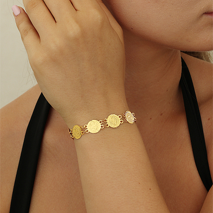 Рамадан день латунные антикварные монеты звенья цепи браслеты для женщин