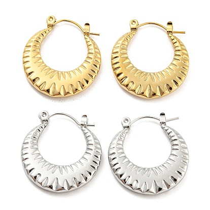 Текстурное кольцо 304 серьги-кольца из нержавеющей стали для женщин