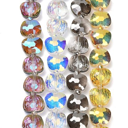 Гальванизируйте прозрачные стеклянные бусины, яблоко, граненые, с половиным покрытием